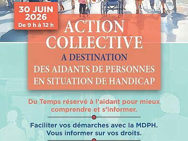 Affiche de l'action collective "aidants de personnes en situation de handicap"