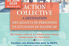 Affiche de l'action collective "aidants de personnes en situation de handicap" - Agrandir l'image, fenêtre modale