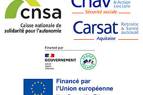 Logos CNSA, CNAV, CARSAT, Union Européenne et Gouvernement Français - Agrandir l'image, fenêtre modale
