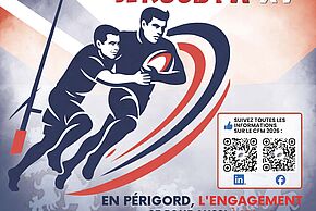 Affiche du championnat de France militaire de rugby à XV en Dordogne - Agrandir l'image, fenêtre modale