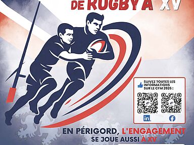 Affiche du championnat de France militaire de rugby à XV en Dordogne
